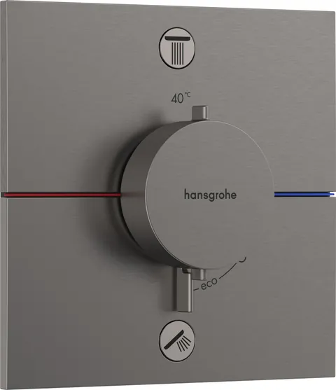 Baterie cada - dus termostatata Hansgrohe ShowerSelect Comfort E cu 2 functii montaj incastrat necesita corp ingropat negru periat