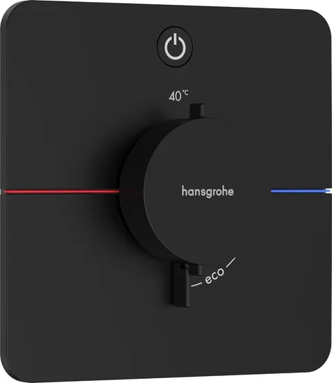 Baterie dus termostatata Hansgrohe ShowerSelect Comfort Q On/Off cu montaj incastrat necesita corp ingropat negru mat