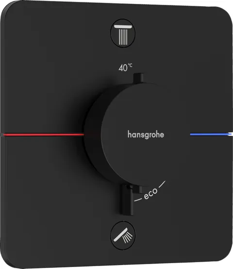Baterie cada - dus termostatata Hansgrohe ShowerSelect Comfort Q cu 2 functii montaj incastrat necesita corp ingropat negru mat