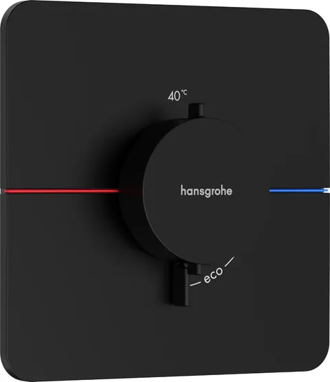 Baterie dus termostatata Hansgrohe ShowerSelect Comfort Q cu montaj incastrat necesita corp ingropat negru mat
