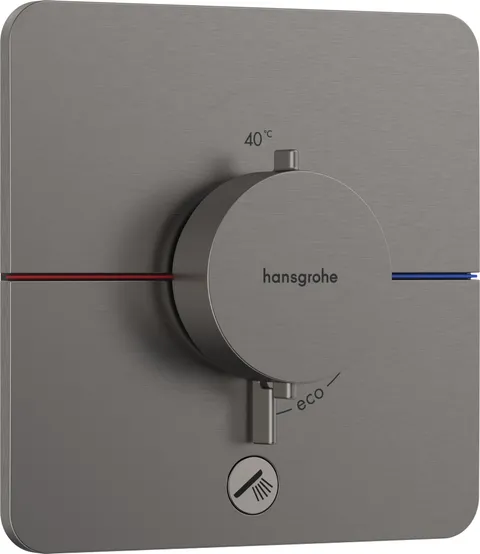 Baterie dus termostatata Hansgrohe ShowerSelect Comfort Q cu montaj incastrat necesita corp ingropat negru periat