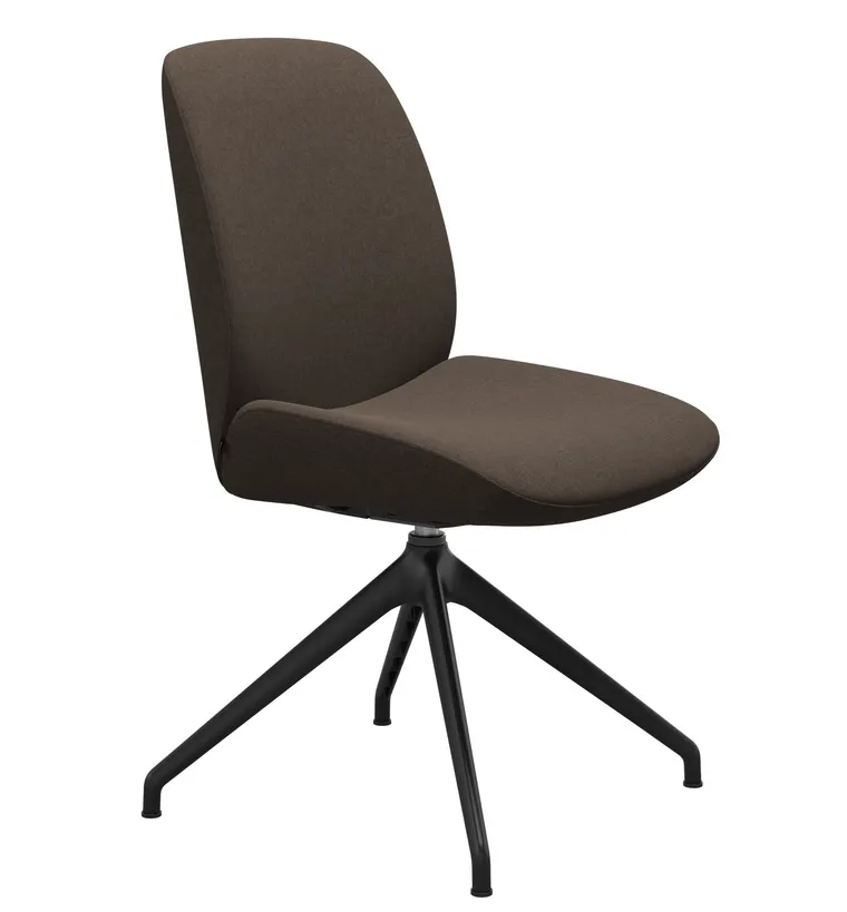 Scaun Stressless Bay v2 L Low D350 rotativ Balance&Glide spatar jos baza negru mat tapiterie textil Calido Brown