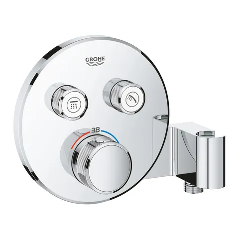 Baterie cada - dus termostatata Grohe Grohtherm SmartControl Round cu agatatoare dus integrata montaj incastrat necesita corp ingropat crom