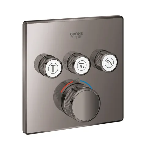 Baterie cada - dus termostatata Grohe Grohtherm SmartControl cu 3 functii montaj incastrat necesita corp ingropat hard graphite