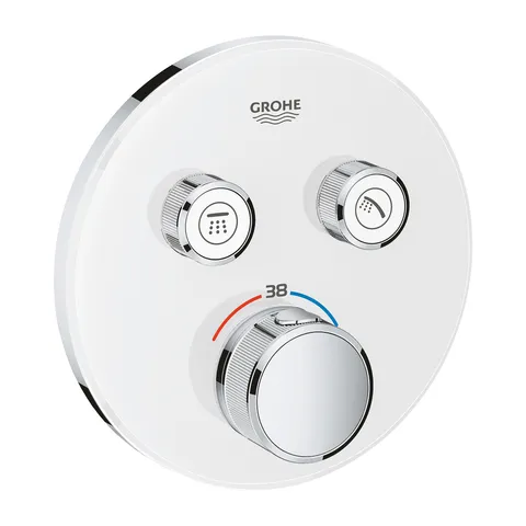 Baterie cada - dus termostatata Grohe Grohtherm SmartControl Round montaj incastrat necesita corp ingropat moon white