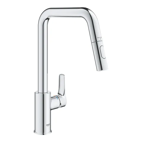 Baterie bucatarie Grohe Eurosmart cu dus extractibil pipa L crom