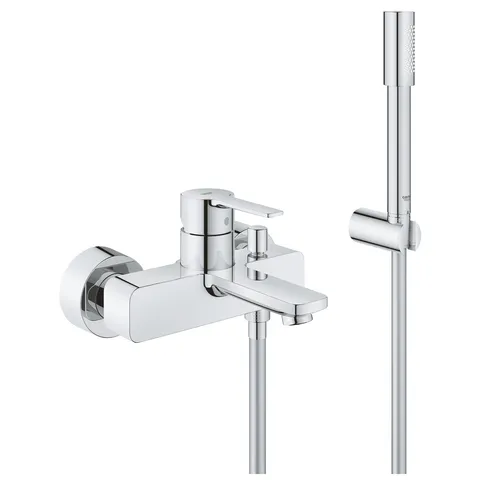 Baterie cada Grohe Lineare cu set de dus cu agatatoare crom