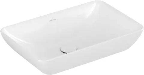 Lavoar tip bol Villeroy & Boch Venticello CeramicPlus 55x36cm cu preaplin montare pe blat alb Alpin