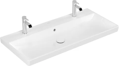 Lavoar dublu Villeroy & Boch Avento 100cm cu preaplin montare pe mobilier alb Alpin