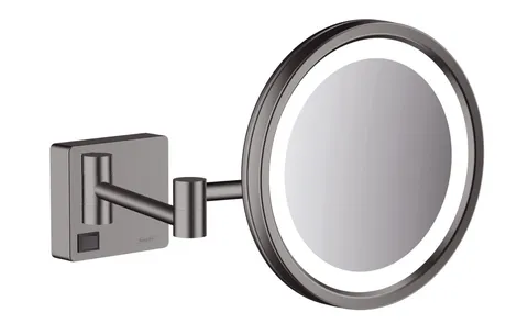 Oglinda cosmetica cu brat Hansgrohe Logis AddStoris x3 16cm iluminat LED negru periat