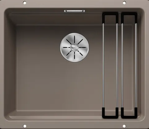Chiuveta bucatarie Blanco Etagon 500-U 530x460mm 2 sine glisante montare sub blat Silgranit maro trufe
