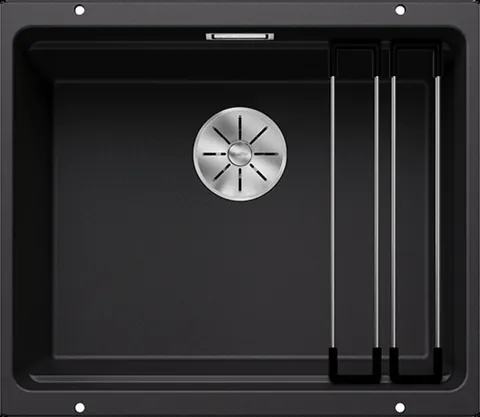 Chiuveta bucatarie Blanco Etagon 500-U 530x460mm 2 sine glisante montare sub blat Silgranit negru
