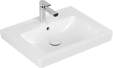 Lavoar Villeroy & Boch Subway 2.0 CeramicPlus 60x47 cm montare pe mobilier alb Alpin