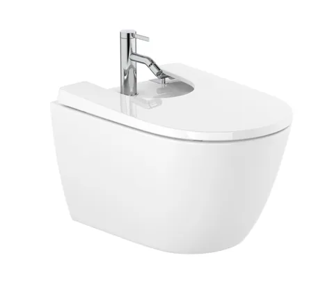 Bideu suspendat Roca Ona 36x53cm prinderi ascunse alb