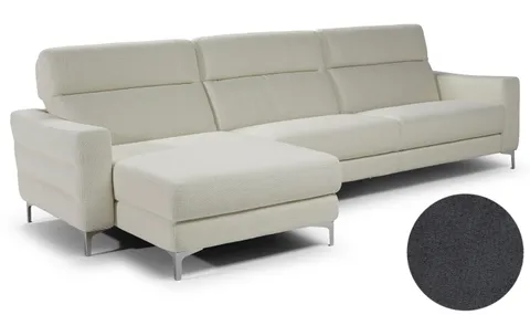 Canapea de colt Softaly by Natuzzi Stima B940 orientare stanga tapiterie Mattinata gri 01