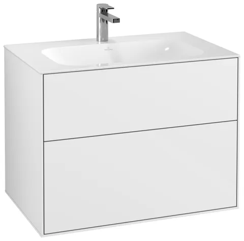 Dulap baza suspendat Villeroy & Boch Finion cu 2 sertare 80x59x50cm Glossy White