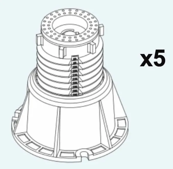 Set 5 picioare pentru cadite de dus Ronal (SanSwiss) FWU.5