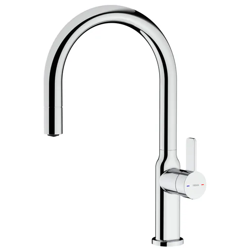 Baterie bucatarie Teka Oval 9381 dus extractibil crom