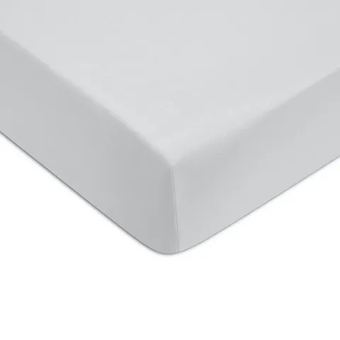 Cearceaf de pat cu elastic Descamps Unis Satin 180x200cm Bleu-Gri