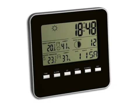 Statie meteo Quadro cu senzor wireless Negru TFA S35.1098.01