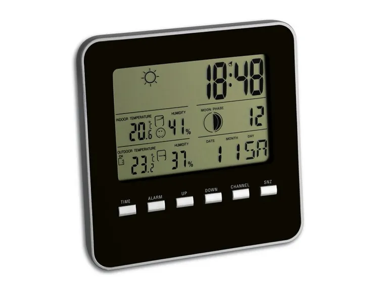 Statie meteo Quadro cu senzor wireless Negru TFA S35.1098.01