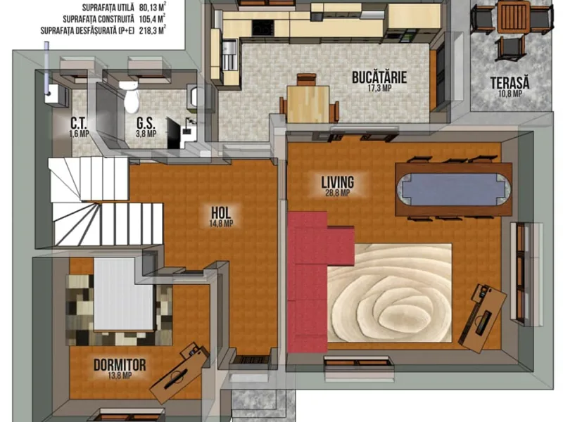 Casa de vanzare , proprietar , 5 camere , 3 bai , 230 mp curte Domnesti-Ilfov