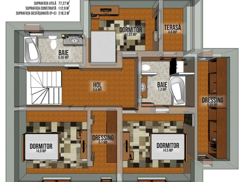 Casa de vanzare , proprietar , 5 camere , 3 bai , 230 mp curte Domnesti-Ilfov