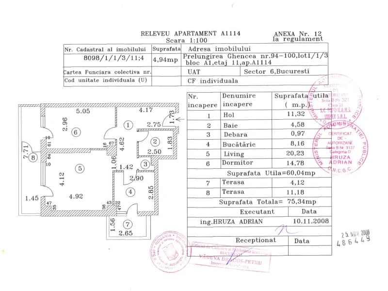 Apartament 2 camere, 75.34 mp, parcare inclusa, boxa inclusa