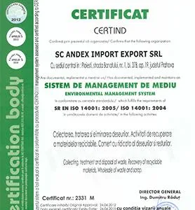 ANDEX IMPORT EXPORT colectare deseuri reciclabile pregatite sau nepregatite Bucuresti