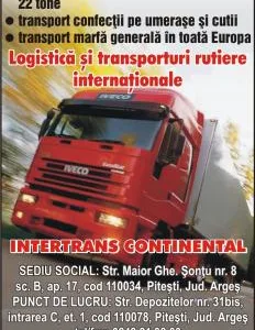 Logistica - transport intern si international de marfa - Pitesti
