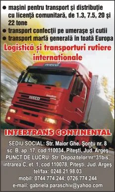 Logistica - transport intern si international de marfa - Pitesti