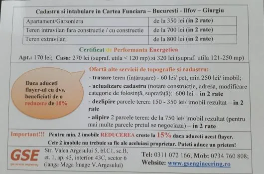 Topografie & Cadastru - Bucuresti