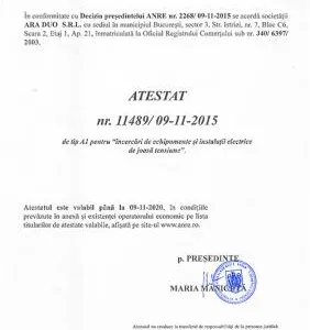 Instalatii electrice - verificare - testare - mentenanta PRAM - Bucuresti