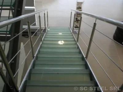 Scari - balustrade - copertine sticla si inox - Sighisoara