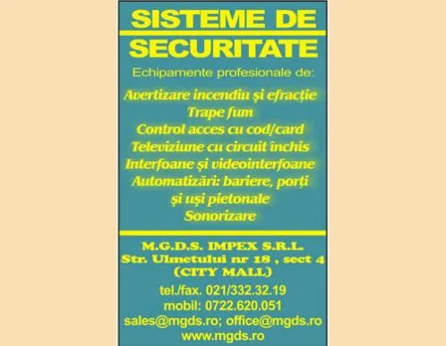 Distributie - instalare sisteme de securitate Bucuresti