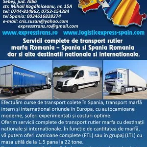 Transport si distributie marfa - colete - Sebes / Alba
