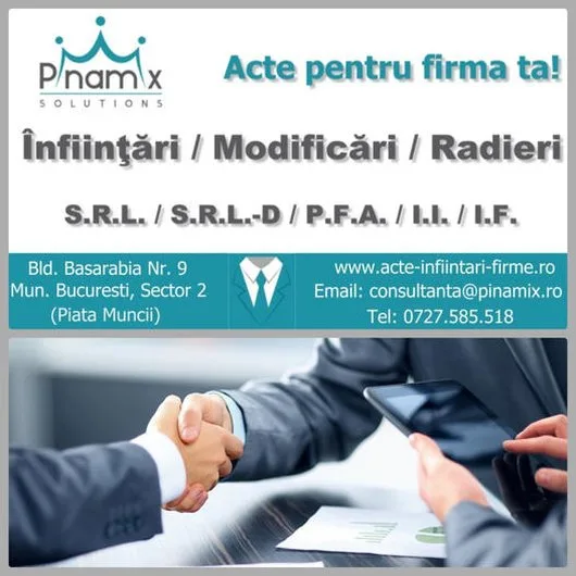 Infiintari si modificari SRL - SRL -D - PFA - II - IF