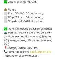 Garduri din beton Buftea