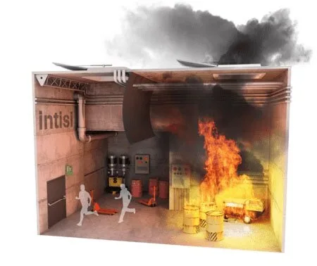 Luminatoare,trape de fum - cortine de foc