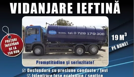 Vidanjare - desfundare canalizare Bucuresti si Ilfov - Non Stop
