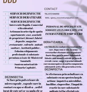 Servicii ddd non stop Bucuresti si Ilfov