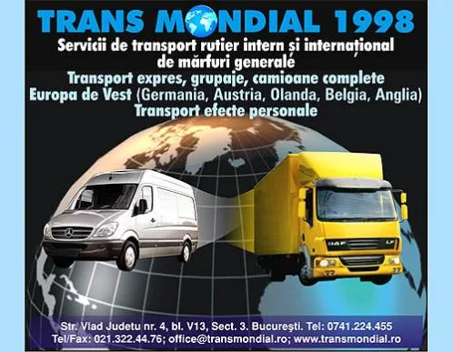 Transport rutier intern si international marfuri - Bucuresti
