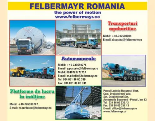 Transporturi agabaritice - inchirieri automacarale - Dragomiresti Deal / Ilfov