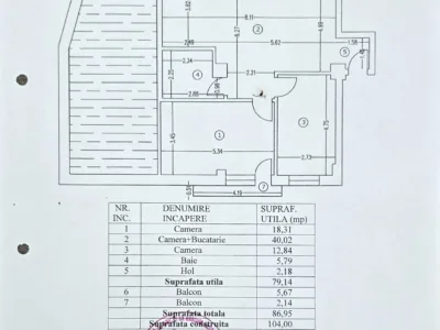 Apartament 3 camere etaj 3 mansardă, bloc nou Str.Țepeș Vodă