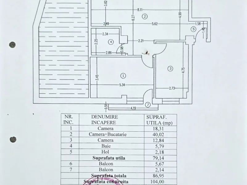 Apartament 3 camere etaj 3 mansardă, bloc nou Str.Țepeș Vodă