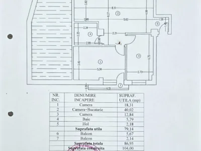 Apartament 3 camere etaj 3 mansardă, bloc nou Str.Țepeș Vodă