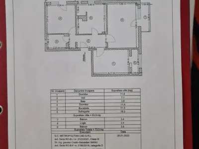 Apartament 3 camere Tudor Vladimirescu