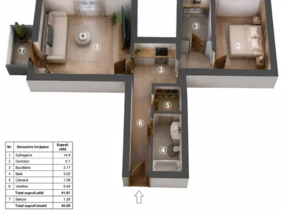 Apartament 2 camere Drumul Taberei